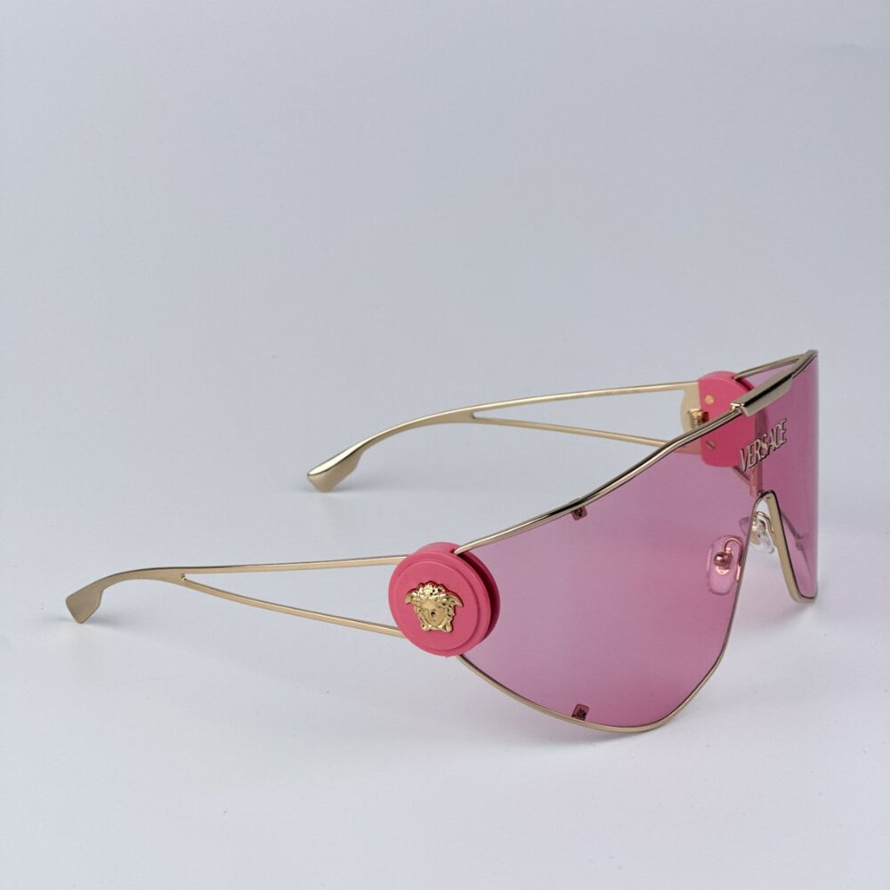 Versace VE2268 100284 BRAND NEW Sunglasses Gold Pink Shield Unisex - Picture 6 of 11